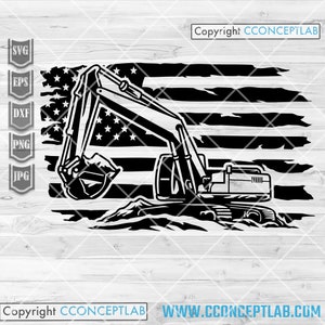 US Excavator Svg | Heavy Equipment Clipart | Machine Operator Cutfile ...