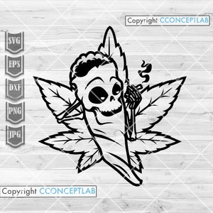 Weed Joint Smoking svg | Cannabis Clipart | Marihuana Blatt Schablone | Kush Shirt png | High Rasta 420 dxf | Rolling Blunt Stoner Plotterdatei jpg