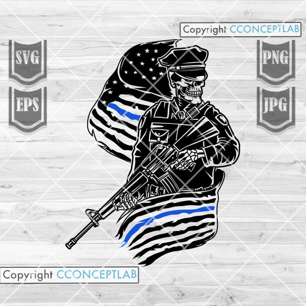 Police Skull svg | US Police svg | US Flag svg | Police Skull png | Police Dad svg | Police Clipart | Police Cutfile | Skull svg |Police png