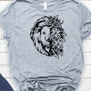 Lion Floral Svg File || Lion Svg || Lion Flowers svg || Floral animal svg || Animal Flowers Svg | Lion head Svg | Lion Animal svg | Cutfiles image 2