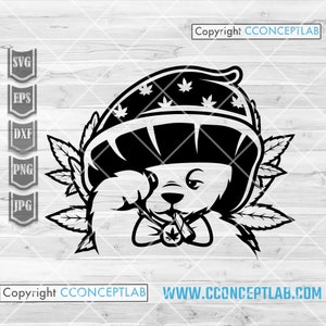 Süßster Teddy Smoking Weed svg | 420 Shirt png | High Cute Bear Cutfile | Cannabis Clipart | Marihuana dxf Dope Rasta Animal Schablone | Gemeinsam
