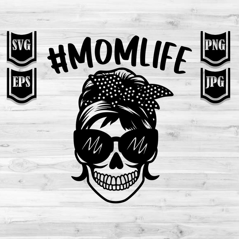 Download MomLife Skull Illustration Svg Cut Files Skull Mom | Etsy