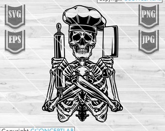 Chef svg | Chef Skull svg | Chef Clipart | Chef Cutfile | Head Chef svg | Cook svg | Grill Master svg | Cooking png | Chef Dad svg