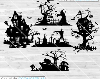 Halloween Scene Etsy