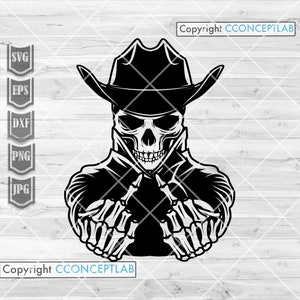 Cowboy Schädel Mittelfinger svg | Western Schablone | Howdy Cutdatei | Traumland Shirt png | Rodeo Papa dxf | Boho Mann jpeg | Ranchbesitzer Dryland