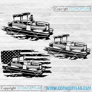 Pontonboot svg | Vissende vader-snijbestand | Clipart zeevisser | Sjabloon zeevisboot | Vissersshirt png | Zeilboot meer | Zeilen in de VS