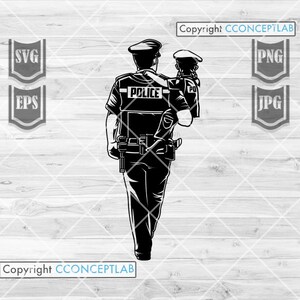 Police Dad and Daughter svg | Blue Thin Line Clipart | Policeman Shirt Shirt png | Best Police Father Design Cutfile | Dispatcher Stencil