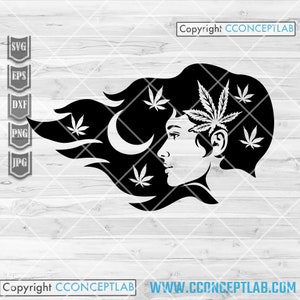 Unkraut Mond Mom svg | Rasta Girl Clipart | Stoner Dope Chic Cutdatei | Rauchen gemeinsam dxf | Cannabis Schablone | Marihuana jpg| 420 Kush Shirt png