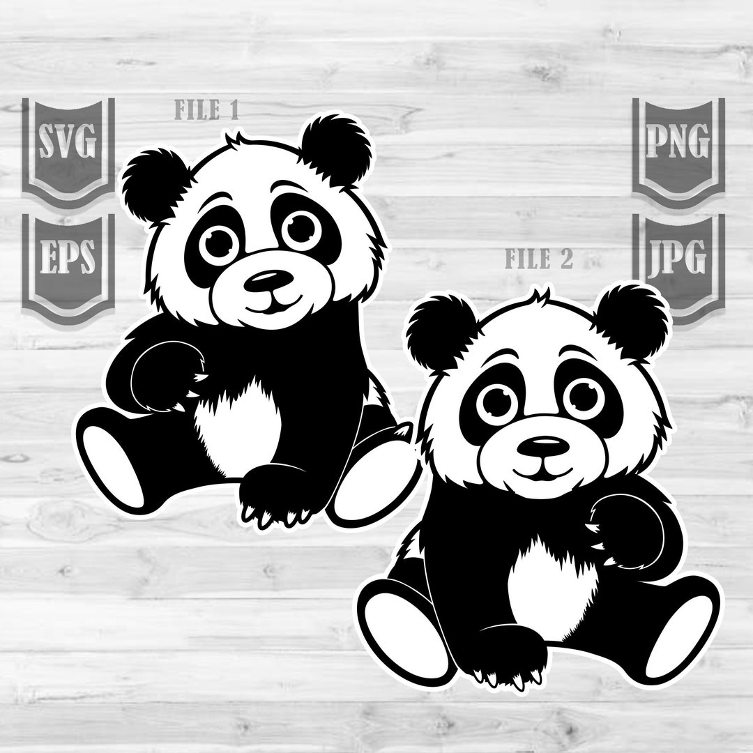 2 Cute Panda Color Separated Svg Files | Zoo Keeper T-shirt Gift Idea ...