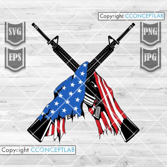 US Patriotic Guns svg | Patriotic Clipart | Patriotic Cutfile | US Guns svg | Guns and Ammo svg | Veteran svg | Military svg | Patriotic svg