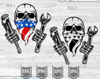 US Plumber Skull svg | Plumber Clipart | Plumber Cutfile | US Plumber png | Pipe Fitter svg | Repairman svg | Pipe Fitter png | Plumber svg