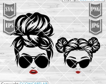 Messy Bun Hair Mom svg || Messy Bun Mom Svg || Kid Life Svg || Mom Shirt || Mom Svg || Mom Png || Mom Daughter svg | Mothers Day svg