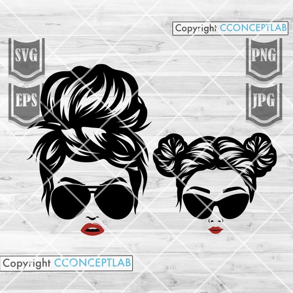 Messy Bun Hair Mom svg Messy Bun Mom Svg Kid Life Svg | Etsy