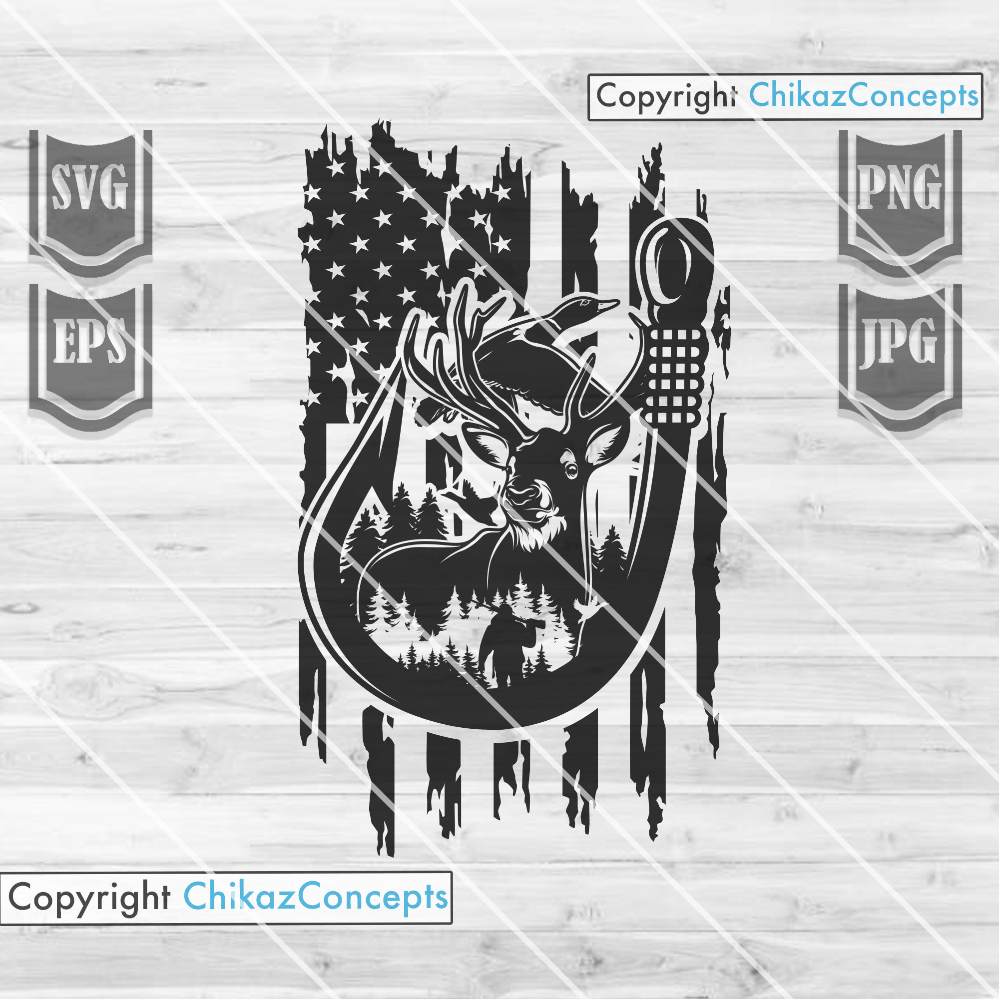 Download Us Flag Outdoor Hunting Svg File Deer Hunting Svg Duck Etsy