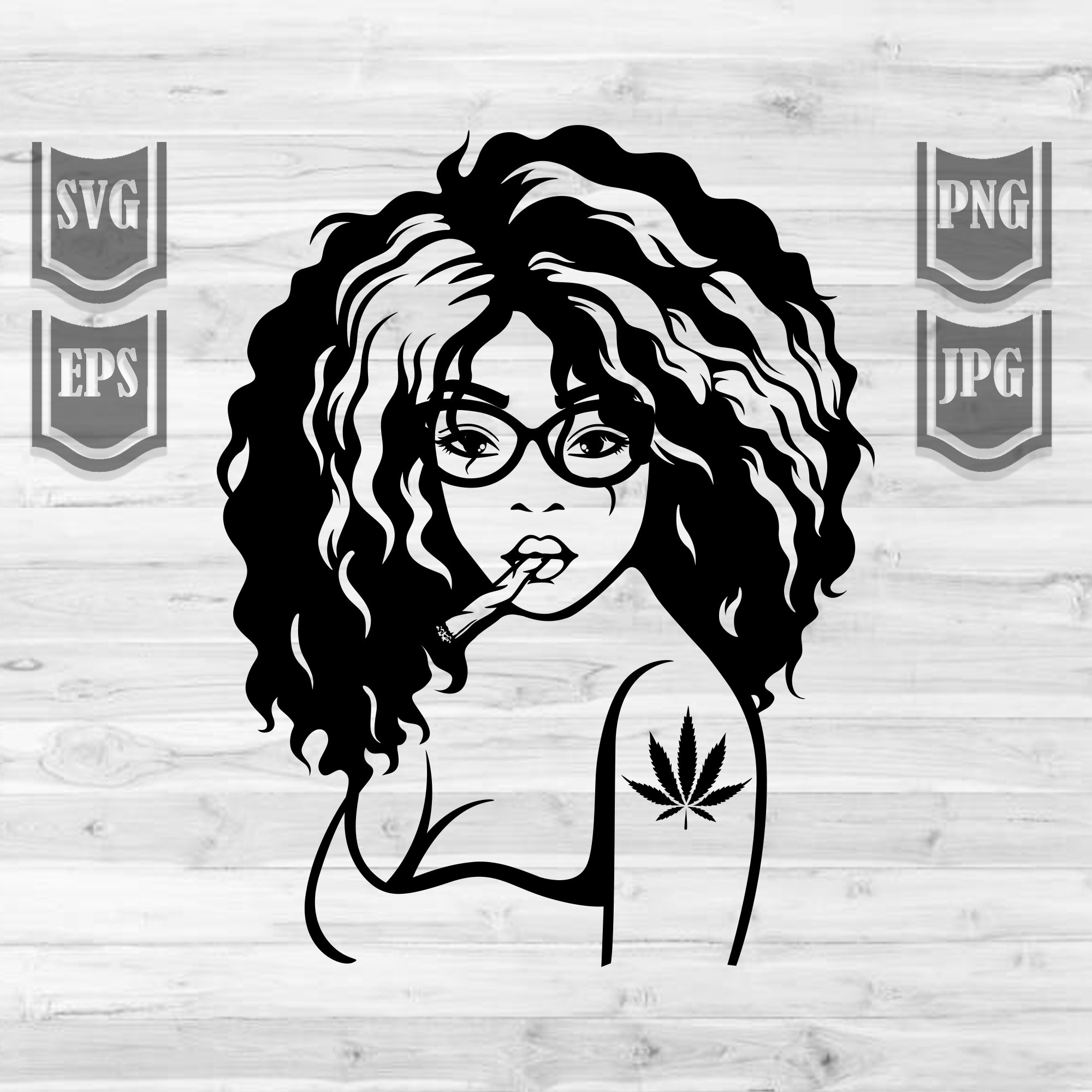 Download Curly Afro Girl Smoking Weed Svg File Smoking Blunt Joint Etsy