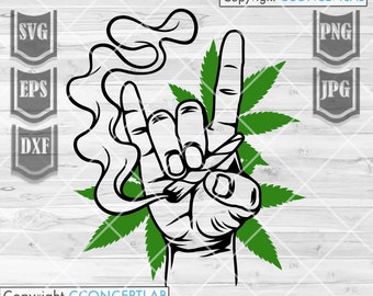 Hand Smoking Joint svg | Cannabis Clipart | Marijuana Cut File | Rolling Blunt dxf | Weed Life Stencil | 420 Kush png | Stoner Dope Rasta