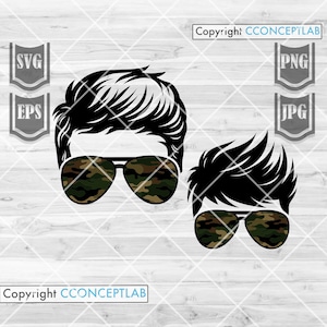 Vader en zoon svg | Camo DadLife clipart | Camouflage KidLife-stencil | Militaire papa Cutfile | Papa shirt png | Vaderdag dxf | Beste papa