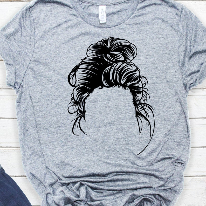 Messy Bun Hair Svg File Hair Stylist Svg Messy hair Svg | Etsy