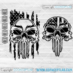 Skull svg | US Skull Clipart | Patriotic dxf | USA Flag Cutfile | Military Dad | Veteran Shirt png | Father&#39;s Day | 4th of July | Soldier