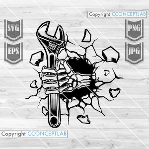 Mechanic Smash Wall svg | Mechanic svg | Mechanic Dad svg | Wrench svg | Mechanic Clipart | Mechanic Cutfile | Smash Wall png | Mechanic png