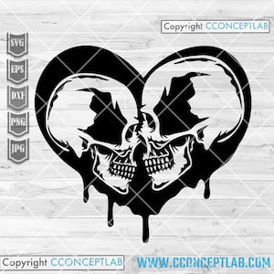 Dödskalle svg | Dödskalleälskare svg | Hjärta Clipart | Til Death Do Us Skil svg | Skeletthuvud Klippfil | Parskjorta png | La Muerta svg | Halloween