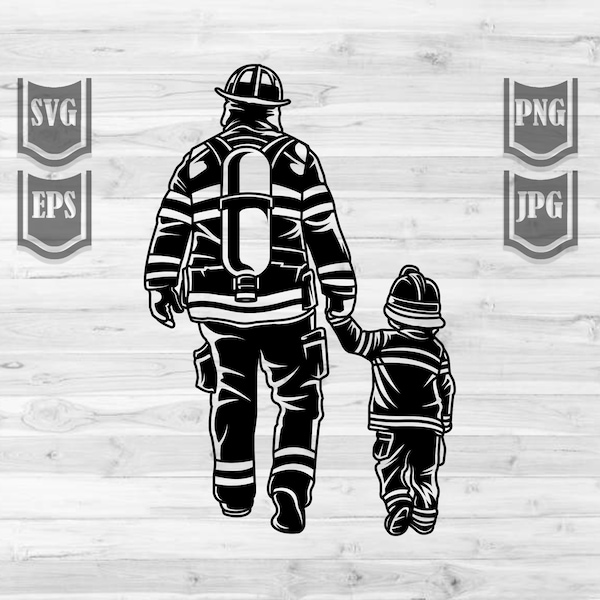Firefighter Father and Son svg file || Like father like son svg || Fathers day shirt || Father and Son Svg || Firefighter Shirt || CutFiles