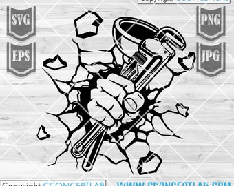 Smash Fist Punch Plumber | Plumber Svg | Plumber Shirt | Fist Svg | Plumber Png | Repair Svg | Plumber Cutfile | Repair png |Plumber Dad svg