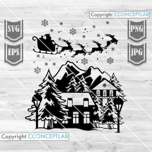 Christmas Village Svg | Christmas Scene Svg | Merry Christmas svg | Santa Christmas svg | Christmas Png | Christmas svg | Christmas CutFile