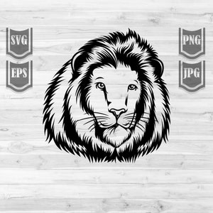 ライオンの頭 svg | 野生動物のクリップアート | 動物園のクルーのシャツ png | サファリライフのステンシル | 大きな猫のカットファイル | ライオンの飼育係へのギフトのアイデア | ジャングルの王