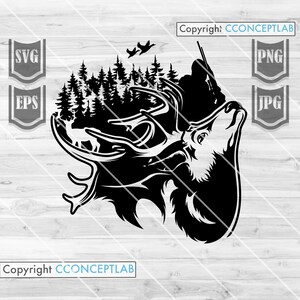 Jagd Outdoor svg | Reh Clipart | Geweih Papa Schablone | Jäger Shirt png | Wildnis Cutfile | Wildes Leben dxf | Camping Motiv jpg | Camper