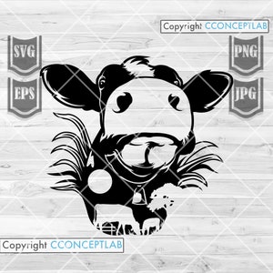 Cow Scene svg | Cow Clipart | Cow Scene png | Cow Cutfile | Cow Shirt svg | Farm Animal svg | Farm Cow svg | Farm Shirt svg | Farm Life svg