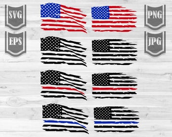 8 USA Flag Distressed SVG Bundle / American Flag Clipart / US Flag Patriotic Shirt png / 4th of July Bundle Cut Files / Veteran Military dxf