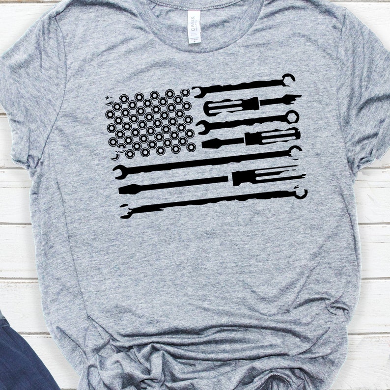 Distressed US Mechanic Flag svg File // Wrench Flag Svg // Mechani Shirt // Mechanic Svg // US Mechanic Svg // Distressed US Flag Svg imagen 3