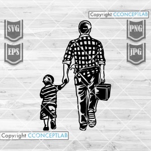 Timmerman vader en zoon svg | Papa leven Kid leven png | Huisreparatie Clipart | Aannemer stencil | Reparateur Tool Cutfile | Zo vader, zo zoon