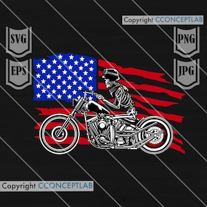 US Biker Skull svg | Fietsen Papa Clipart | Motorfiets Cutfile | Big Bike Rally Stencil | Bike Club Shirt png | Sports Ride dxf | Rider Mom jpg
