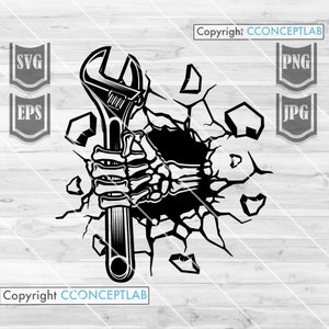 Smash Wall Mechanic Svg File || Mechanic Svg || Mechanic Clipart || Wrench Svg || Mechanic Repair Svg || Mechanic Cut Files | Smash wall Svg