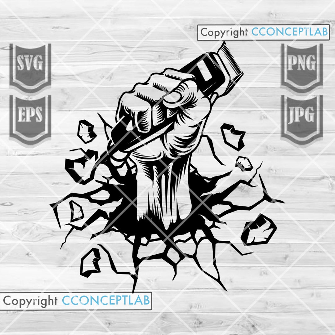 Barber Svg | Cracked Hole Barber Svg | Barbershop Monogram Clipart ...
