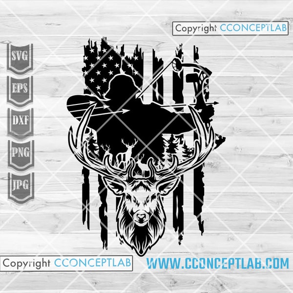 Deer Head and Arrow Svg Etsy