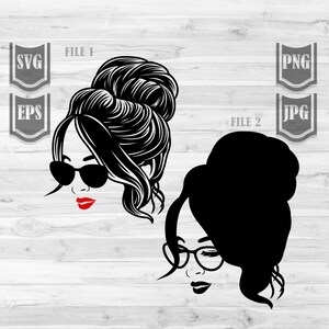 メッシー バン ヘア SVG ファイル || メッシー ヘア SVG || メッシー バン ママ SVG || ママ ライフ svg || ママ ライフ Png || メッシー バン SVG | バン ヘア ママ SVG | カットファイル
