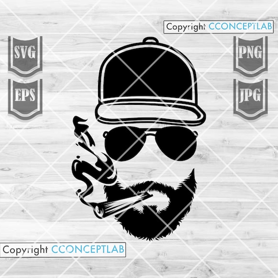Original Beard Dad Smoking Cigarette Illustration in Instant Downloadable  Files | Father's Day Dad Design for Crafters | Dad Life SVG, PNG