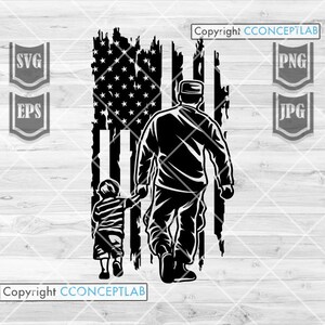 US Soldier Dad with Son svg | US Military Dad and Son svg | Veteran Dad svg | Army Dad svg | DadLife svg | KidLife svg | US Military Son svg