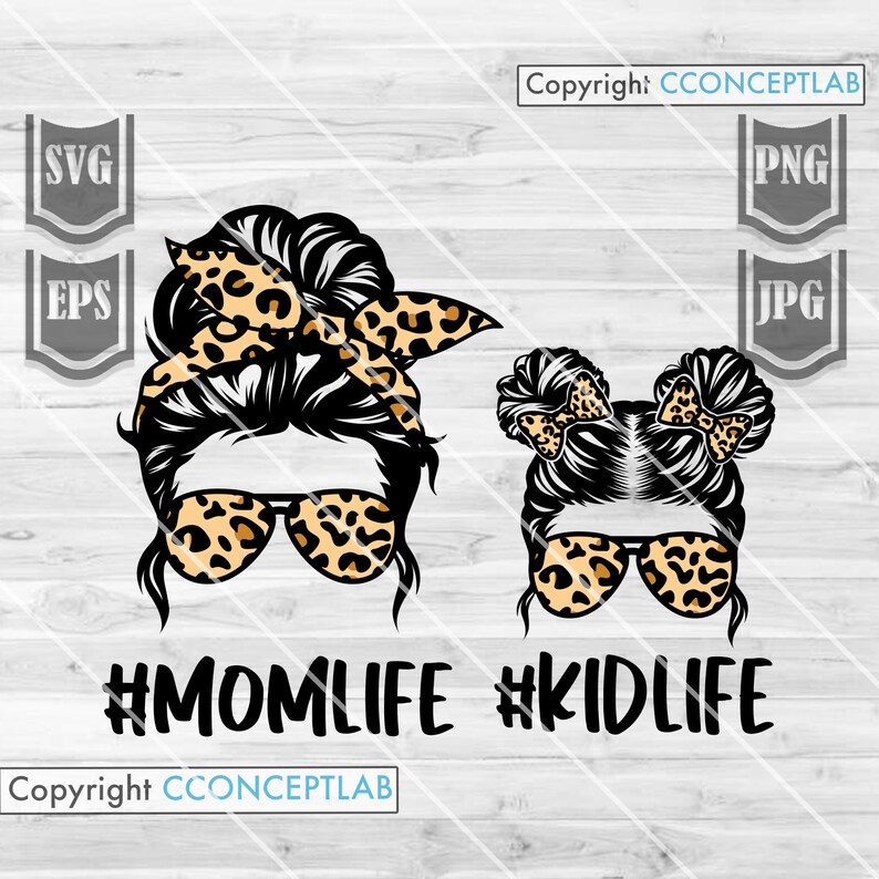 Download Mom Life Kid Life Svg Mom Life svg Leopard Mom Svg | Etsy