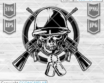 Soldier Skull svg | Soldier Skull png | Soldier Skull Clipart | Soldier Skull Cutfile | Soldier Shirt svg | US Military svg | US Veteran svg