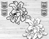 Lily Flower svg || 2 files availble for Light and dark Background || Lily Clipart || Lily Floral Svg || Lily Flower Png || Floral svg