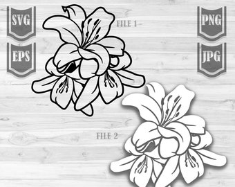 Lily Flower svg || 2 files availble for Light and dark Background || Lily Clipart || Lily Floral Svg || Lily Flower Png || Floral svg