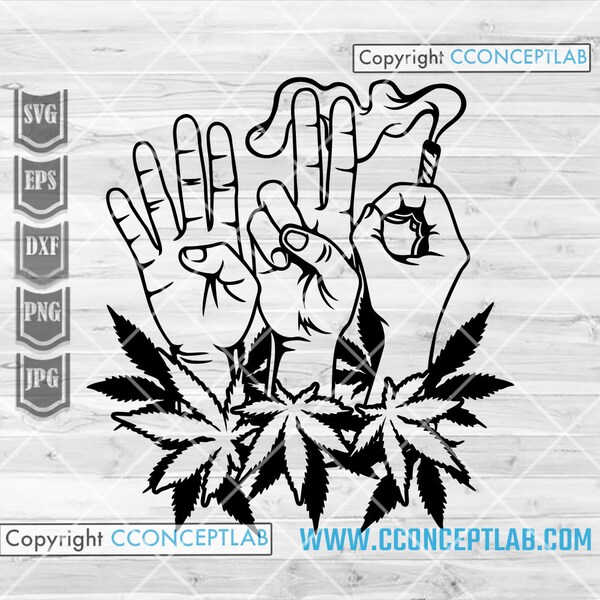 420 Hand Sign svg | Smoking Weed Stencil | Best Buds Clipart | Marijuana Cutfile | High Rasta Shirt png | Lightning Joint dxf | Cannabis jpg