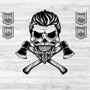 Lumberjack svg | Lumberjack Skull svg | Wood Man Dad svg | Wood Cutter Clipart | Wood Work Cutfile | Lumber Work svg | Axe Digital Download