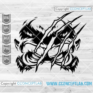 Ape Scratch svg | Gorilla Clipart | Wild Animal Clipart | Big Claws Stencil | Zoo Crew Shirt png | Safari Keeper Gift Idea | Angry Ape dxf