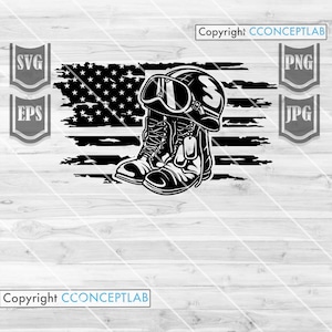 US Combat Boots svg | Soldier Gear Cutfile | Military Dad Shirt png | Veteran Gift Idea | Patriotic dxf | 4th of July Stencil | Army Clipart