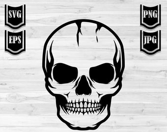 Skull Svg File | Skeleton Head Stencil | Skull Clipart | Skull Illustration | Human Skull Cut File | Skeletal Head Skull T-shirt Design png